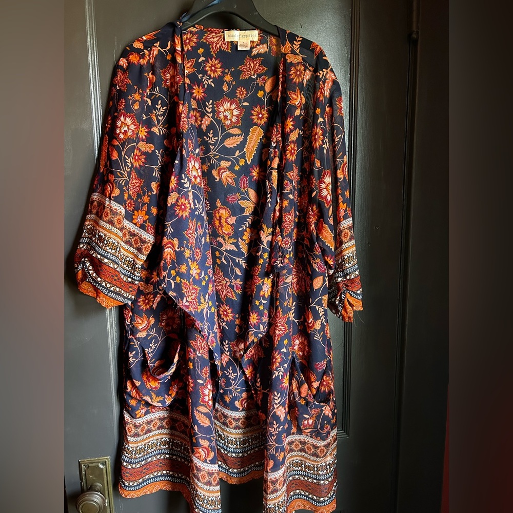 Band of Gypsies Tunic. Woman’s. Navy Blue and Floral.